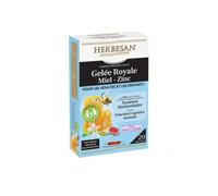 Herbesan Gelée Royale Miel Zinc Adultes et Enfants 20 ampoules