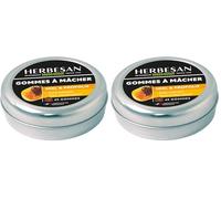 HERBESAN®- GOMMES MIEL & PROPOLIS - Confort de la gorge - Fabrication française - Boîte métal - 45 gommes à mâcher (Lot de 2)