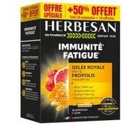 HERBESAN®- COMPLEXE VITALITÉ - Défenses immunitaire - Miel, Gelée Royale, Acérola, Pollen, Pamplemousse, Propolis - 30 ampoules de 10ml