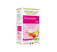HERBESAN®- INFUSION DRAINANTE BIO - Saveur Passion Cassis - Zesté & Floral - Sans plastique- 100% plantes - 20 sachets en papier