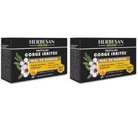 HERBESAN® - PASTILLES COEUR FONDANT AU MIEL DE MANUKA IAA15+(MGO514+) - Apaise la Gorge - Boite de 16 pastilles (Lot de 2)