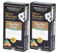 Herbesan Pastilles Gorge Miel de Manuka IAA 10+ Pastille(S) À Sucer 2x8 pc(s)