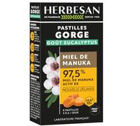 HERBESAN®-PASTILLES MIEL DE MANUKA ACTIF IAA10+(MGO263+)-Goût Eucalyptus-Origine Nouvelle-Zélande-Réconfort de la gorge-Boite de 8 pastilles