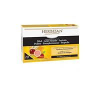 HERBESAN®- COMPLEXE VITALITÉ - Défenses immunitaire - Miel, Gelée Royale, Acérola, Pollen, Pamplemousse, Propolis - 20 ampoules de 10 ml