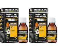 HERBESAN® - SIROP ENFANTS GORGE, NEZ & BRONCHES MANUKA IAA15+ (MGO514+) - Défenses naturelles - Dès 3 ans- Fabrication Française - Flacon de 100 ml (Lot de 2)
