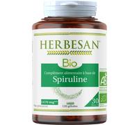 HERBESAN®- SPIRULINE BIO - Immunité, Minceur, récupération sportive - Fabriqué en France - 120 gélules