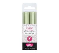Herbin 35932T - Un paquet de 6 batons de cire spéciale pour pistolet, Vert amande nacré 15,40 x 4,50 x 1 cm