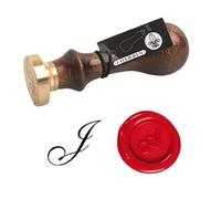 Herbin 40110T - Un Sceau Rond avec Manche en Bois Vernis, Lettre J en Alphabet Anglaise