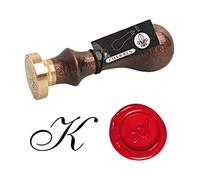 Herbin 40111T - Un Sceau Rond avec Manche en Bois Vernis, Lettre K en Alphabet Anglaise