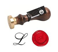 Herbin 40112T - Un Sceau Rond avec Manche en Bois Vernis, Lettre L en Alphabet Anglaise