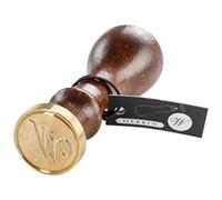 Herbin 40123T - Un Sceau Rond avec Manche en Bois Vernis, Lettre W en Alphabet Anglaise