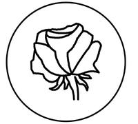 Herbin 40230T - Un Sceau Rond avec Manche en Bois Vernis, Symbole Rose