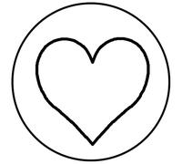 Herbin 40253T - Un Sceau Rond avec Manche en Bois Vernis, Symbole Cœur