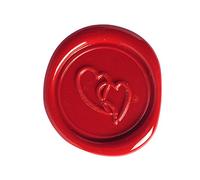 Herbin 45201T- Un set de cire traditionnelle comprenant 2 bâtons de cire à mèche, un manche en bois, une notice et un sceau, Cœur