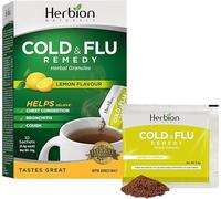 Herbion Naturals Cold & Flu Remedy Herbal Granules With Natural Lemon Flavour, 10 Count Sachets - Aide À Soulager La Toux Et La Congestion Thoracique