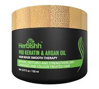 Herbishh Argan Hair Mask-Deep Conditioning & Hydration For Healthier Looking Hair for very Dry, Weak, Stressed Out Hair, No Sulphates, No Parabens