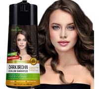 Herbishh Hair Color Shampoo for Gray Coverage - Enriched Formula with Conditioner - Long Lasting & DIY (DARK BROWN)
