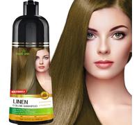 Herbishh Hair Color Shampoo for Gray Hair-Natural Hair Dye Shampoo-Colors Hair in Minutes-Long lasting colour-500 ML-3-In-1 Hair Color-Ammonia-Free (Linen)