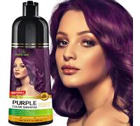 Herbishh Shampoing colorant pour cheveux gris - Shampoing colorant naturel - Colore les cheveux en quelques minutes - Couleur longue durée - 500 ml - Coloration 3 en 1 - Sans ammoniaque (violet)