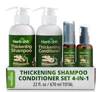 Herbishh Thickening Shampoo and Conditioner |Hair Growth Vitalizer |Hair Growth Essence Oil | Prevents Premature Hair loss- Supports Healthy Hair Growth (4 in1)