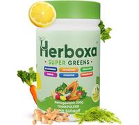 Herboxa SUPER GREENS - Aide verte de première classe - Contient de la racine de chicorée, du zinc et du chrome - Saveur de menthe citronnelle - 50 portions (300, menthe citronnelle)