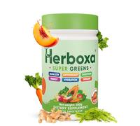 Herboxa SUPER GREENS Complément alimentaire en poudre avec racine de chicorée zinc et chrome saveur pêche glacée 50 portions