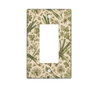 Herbs - Couvercle d'interrupteur à bascule simple - Ciboulette vintage - Coriandre - En plastique vert - Taille standard - Pour chambre à coucher, salle de bain, cuisine, entrée