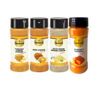 HerbsHi Combo d'assaisonnement pour maïs soufflé au fromage | Poudre de fromage cheddar (55 gm), Peri Peri Masala avec fromage (55 gm), oignon à la crème sure et fromage (55 g), fromage et poudre de