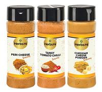 HerbsHi Ensemble d'assaisonnement pour maïs soufflé | Fromage péri (55 g), piment tomate (55 g), fromage cheddar en poudre (55 g) | Mélange d'épices instantané | Pour pâtes, sauces, pizzas, œufs,
