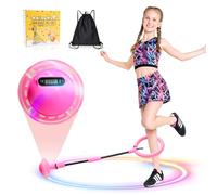 Herbst Cheville Skip Ball Anneau de Saut Clignotant pour Enfant avec Compteur de Calories Flash Saut Anneau Ball Pliable Jouet d'Anneau de Saut (Rose)