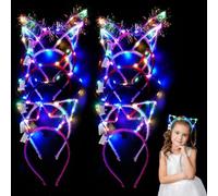 Herbst Lot de 12 serre-têtes LED pour fête - Bandeau lumineux - Bandeau lumineux - Bandeau lumineux pour Noël, Halloween, carnaval, mariage