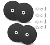 Herbst Lot de 4 aimants caoutchoutés de 88 mm avec filetage intérieur M8, aimants ronds caoutchoutés, force d'adhérence de 36 kg pour voitures (4, 88 mm)