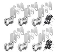 Herbst Lot de 6 serrures de boîte aux lettres de 20 mm avec 4 plaques de serrure différentes, serrure de casier avec clé, serrure d'armoire, serrures de boîte aux lettres, convient pour des épaisseurs