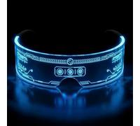 Herbst Lunettes lumineuses à LED, pour femmes, hommes, gadgets cool, cyberpunk, visière futuriste pour DJ, pupitre, carnaval, Halloween, bar, Noël, fête (A)