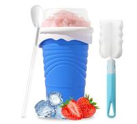 Herbst Tasse à presser en silicone 500 ml avec cuillère à paille - DIY Ice Cup Slushy Maker pour smoothies (bleu)