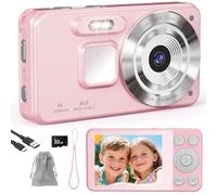 HERBYD Appareil Photo Numérique 4K 64MP - Caméra Portable avec Zoom Numérique 18X, Écran LCD 2,8", Carte SD 32GB Incluse, Stabilisateur d'image - Idéal Enfants, Adolescents et Débutants & Voyages