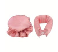 Hercaise® Curls Sans Chaleur - Kit Nocturne Complet : 1 Bigoudi + 1 Bonnet en Satin Synthétique, Boucles Naturelles en Dormant, Idéal Cheveux Mi-Longs/Longs (Rose)
