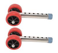 HERCHR 1 paire de roues de marcheur de remplacement, pièces universelles de marcheur en acier inoxydable, robustes, réglables en hauteur sur 6 niveaux, roulement doux