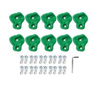 HERCHR 10 Prises d'escalade, poignées ergonomiques en PE pour Aire de Jeux intérieure et extérieure, Ensemble de Jeu Comprenant Le matériel de Montage (Green)