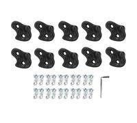 HERCHR 10 Prises d'escalade, poignées ergonomiques en PE pour Aire de Jeux intérieure et extérieure, Ensemble de Jeu Comprenant Le matériel de Montage (Black)