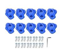 HERCHR 10 Prises d'escalade, poignées ergonomiques en PE pour Aire de Jeux intérieure et extérieure, Ensemble de Jeu Comprenant Le matériel de Montage (Blue)