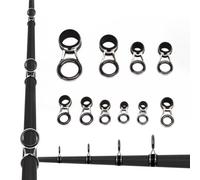 HERCHR 10Pcs Anneaux de Guidage pour Canne à Pêche, 5 Tailles Kit de Réparation de Canne à Pêche Guides de Réparation des Yeux de Canne à Pêche Ensemble Guides pour Canne à Pêche