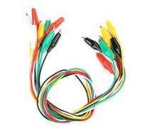 HERCHR 10Pcs Fils de Test Crocodile et Pinces Crocodiles, Fils de Test électriques de 50 cm/19,7 po avec Câble à Pince Crocodile à Double Extrémité pour Tests électriques/Connexion de Circuits