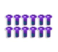 HERCHR 12Pcs Boulons de Rotor de Frein à Disque de Vélo, Boulons de Disque de Frein M5 Vis pour VTT Vis de Rotor à Disque Acier Boulons Rotor de Disque Acier Allié pour Vélos de Route (Violet)