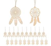 HERCHR 20pcs Mini Attrape-rêves en Bois, Lot 2 Styles Pendentifs de Dreamcatcher Charms pour Bricolage Artisanat de Noël Décorations