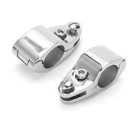 HERCHR 2Pcs glissière Marine à mâchoire, quincaillerie de glissière à mâchoire supérieure articulée Acier Inoxydable argenté pour Bateau Accessoires de Serrage pour Tube Capote de Bateau (32mm)