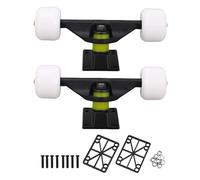 HERCHR 5in Chariots de Skateboard, Jeu de Roues 45x35mm | Kit de camions de planche à roulettes en alliage d'aluminium, roues d'absorption des chocs, accessoire de pont de Longboard