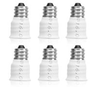 HERCHR 6 Pièces Adaptateur D'ampoule E12 à E14, Convertisseur Douille D'ampoule E12 Mâle à E14 Convertisseur D'ampoule Femelle pour Ampoules de 1 à 3 W(Blanc)