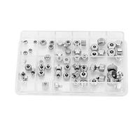 HERCHR 60Pcs Assorted Watch Crown Spare Parts, 12 Types Stainless Steel Watch Crown Replacement with Box