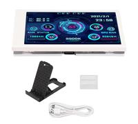 HERCHR Affichage de la température de l'ordinateur, 3,5 Pouces, résolution 320 x 480, Affichage Complet, Interface USB Type-C, Moniteur de température de l'ordinateur pour PC AIDA64, (Blanc)